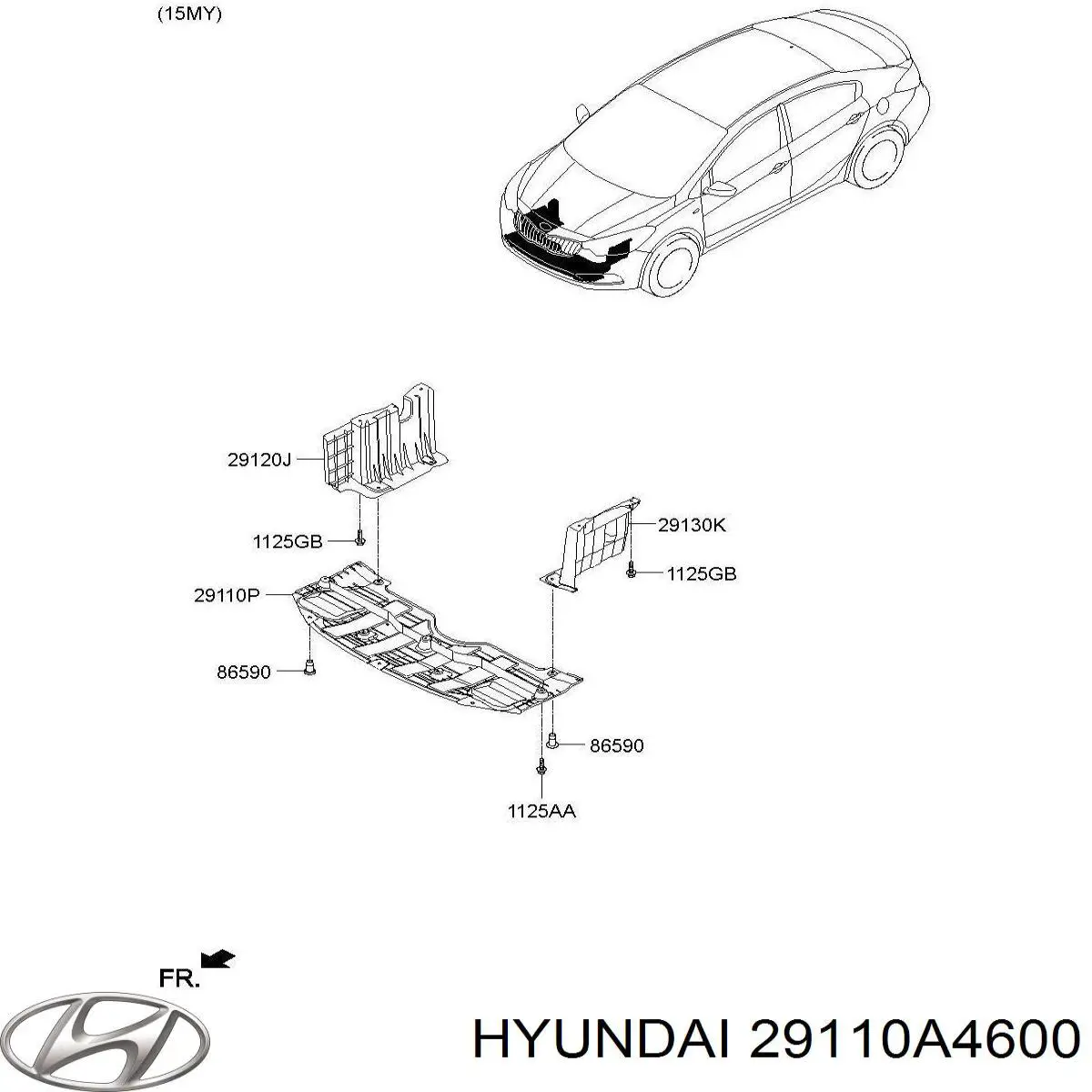 Купить 29110A4600 Hyundai/Kia Щит предохранительный