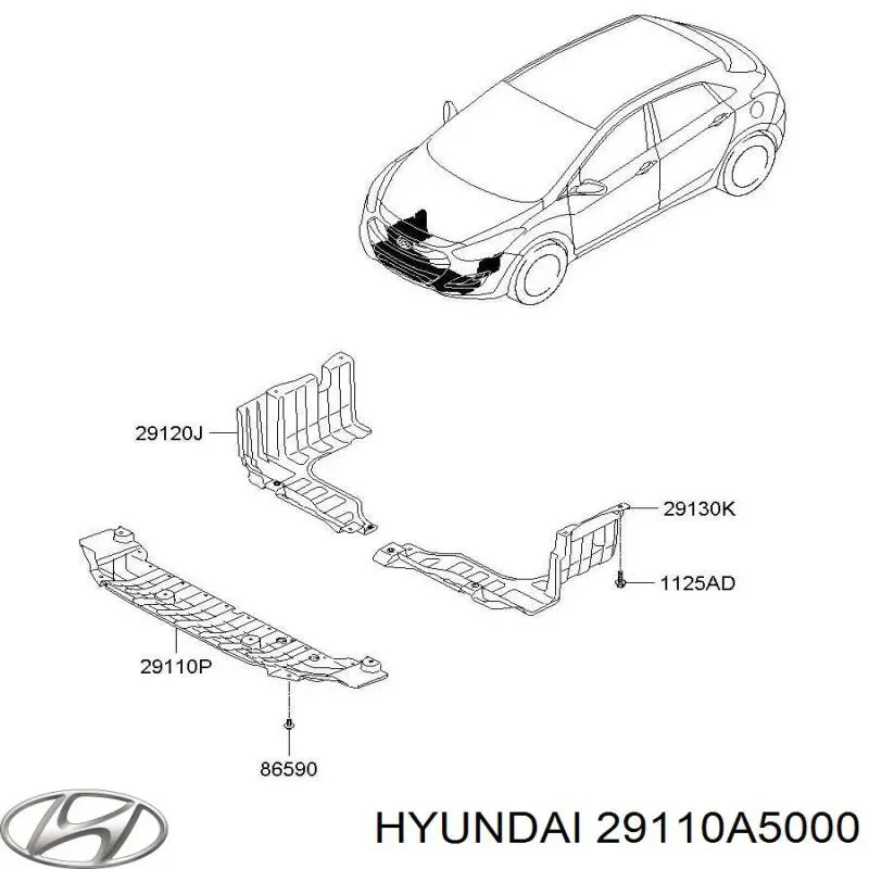 Защита двигателя, поддона (моторного отсека) 29110A5000 Hyundai/Kia