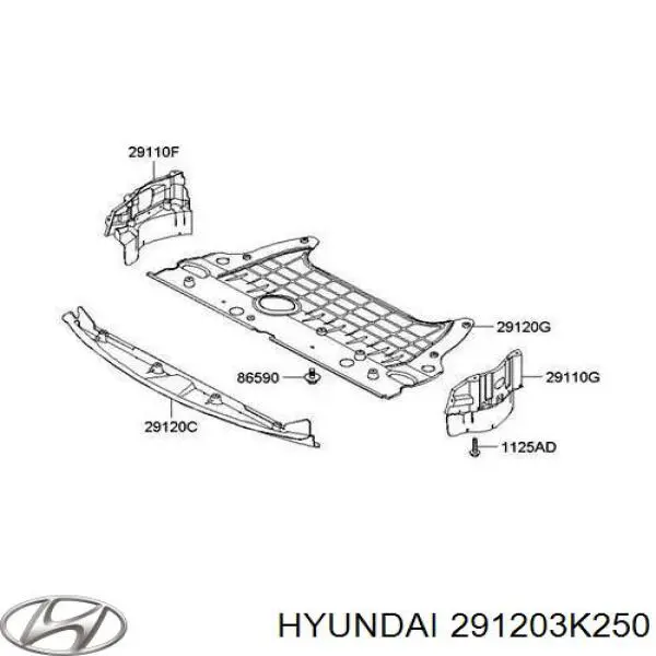 Защита двигателя, поддона (моторного отсека) на Hyundai Sonata EU4