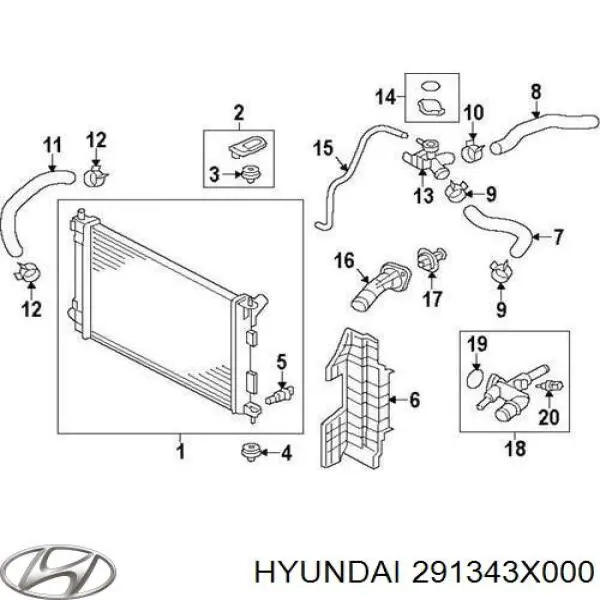 Conduto de ar (defletor) direito do radiador para Hyundai I30 (GDH)