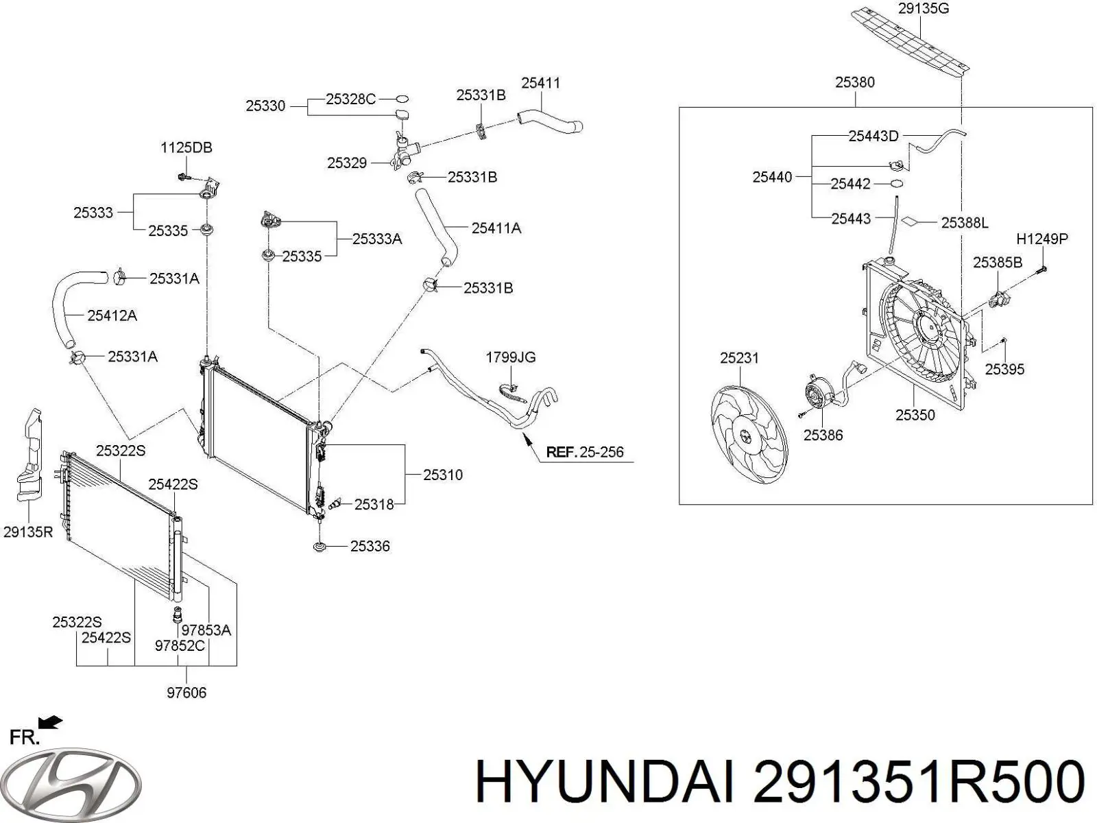 Воздуховод/дефлектор радиатора, верхний 291351R500 Hyundai/Kia