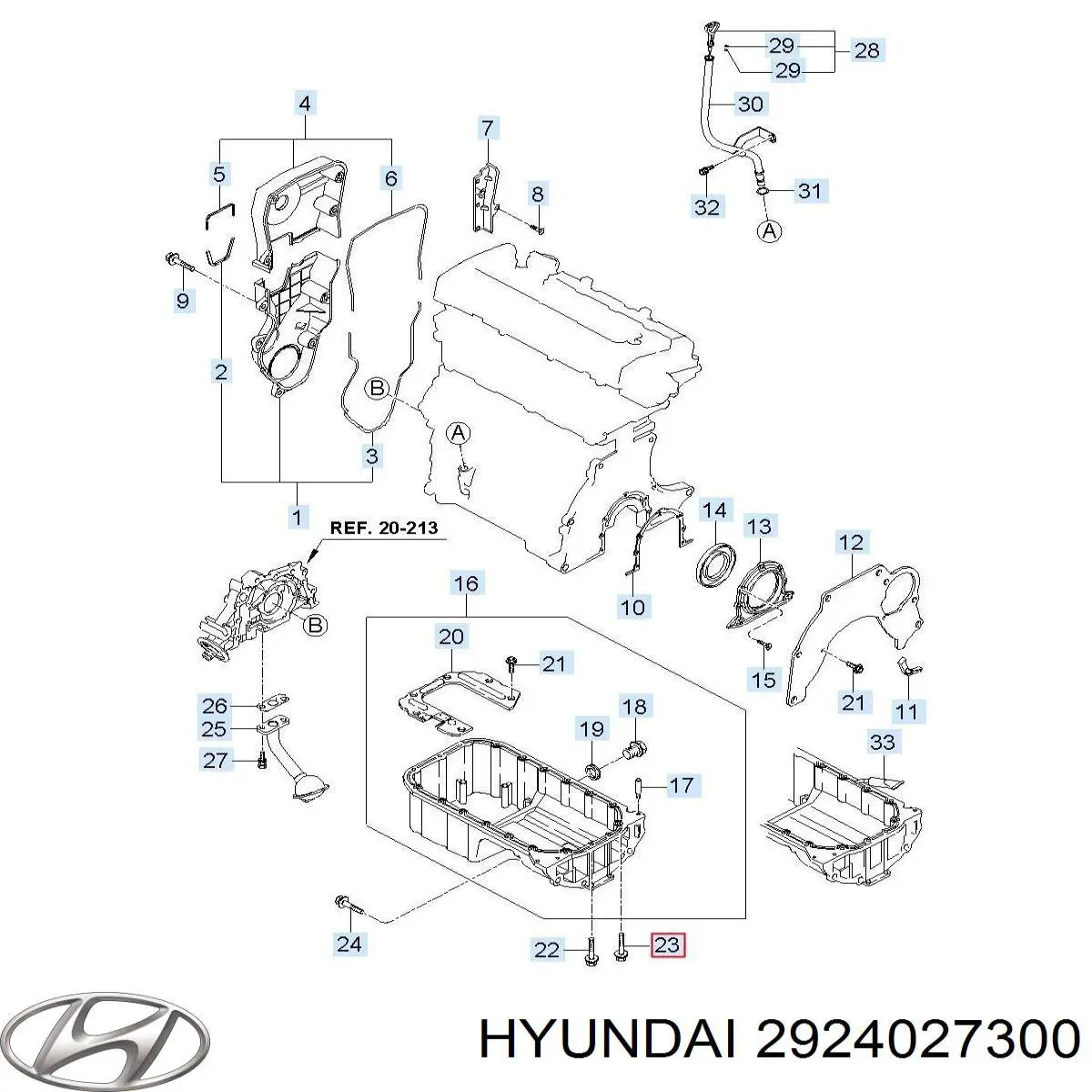2924027300 Hyundai/Kia Крышка мотора декоративная