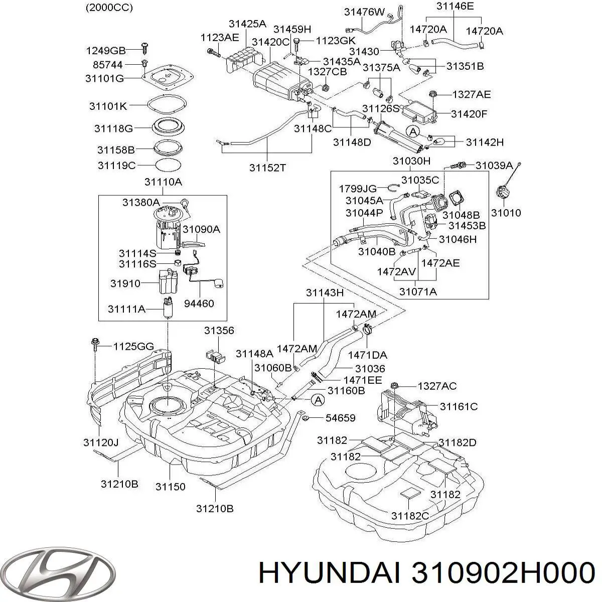 Фильтр топливный Hyundai/Kia 310902H000