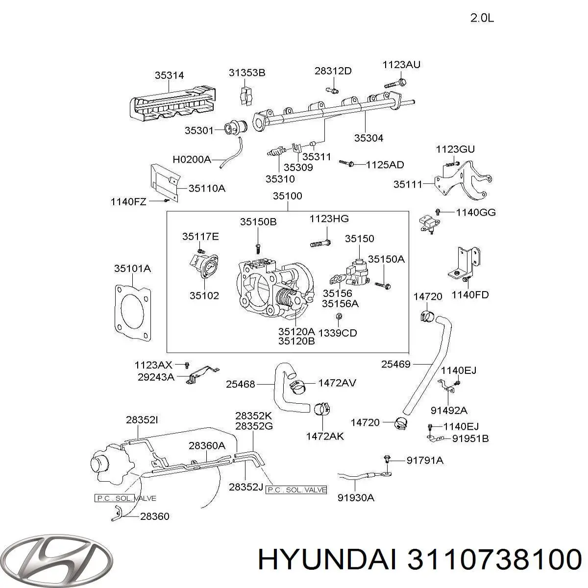 3110738100 Hyundai/Kia крышка (пробка бензобака)