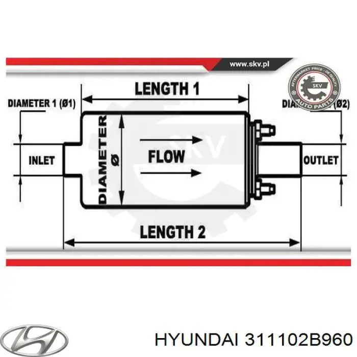 Насос топливный Hyundai/Kia 311102B960 цена, от 23.65 USD