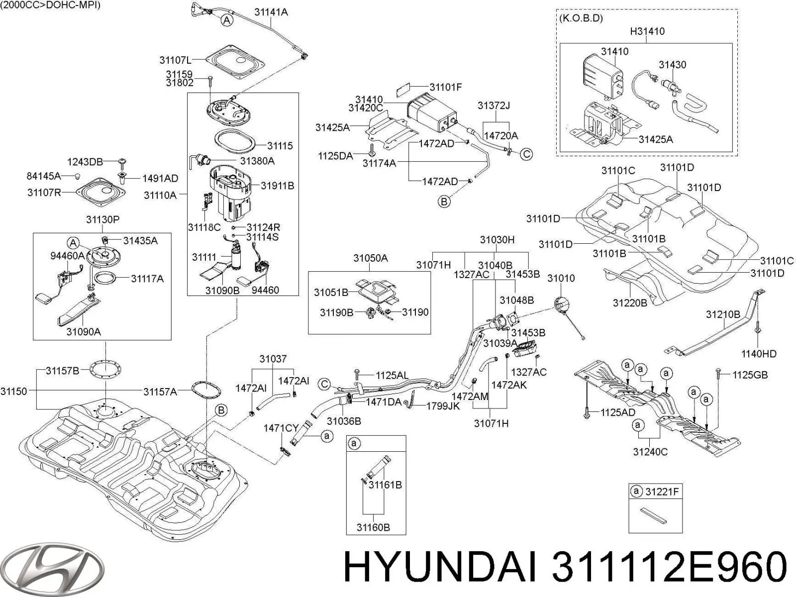 Погружной топливный насос Hyundai/Kia 311112E960