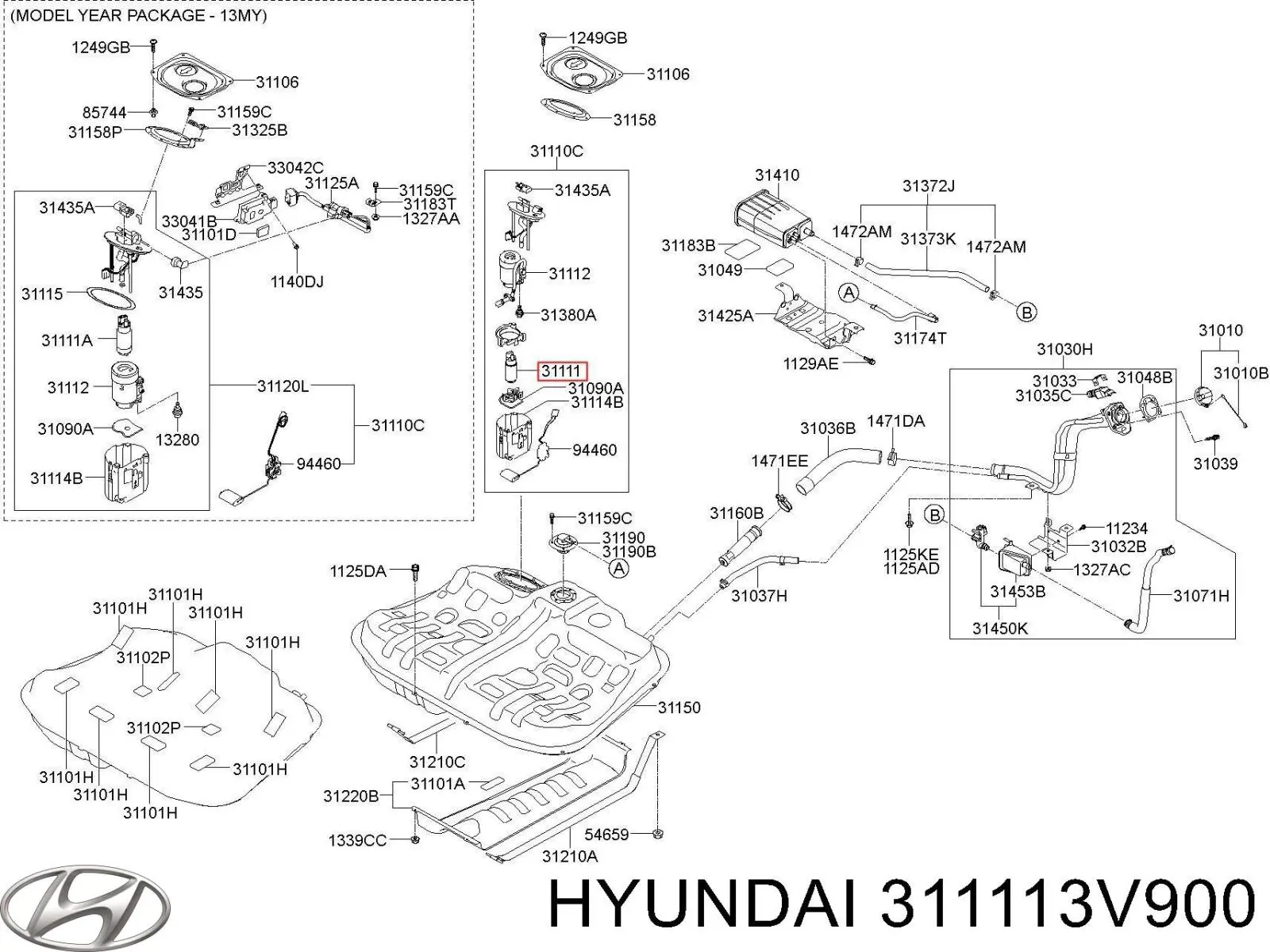 Элемент-турбинка топливного насоса Hyundai/Kia 311113V900 цена, от 478.53 USD