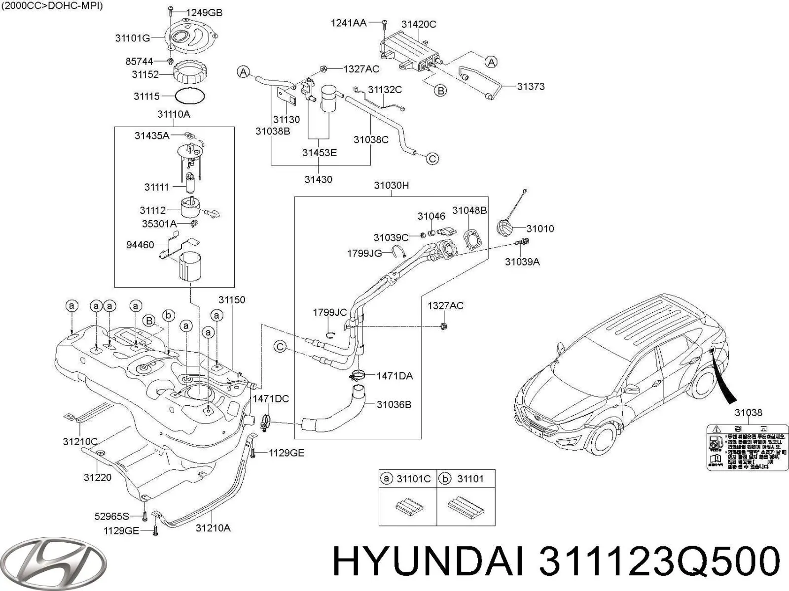311123Q500 Hyundai/Kia Фильтр топлива