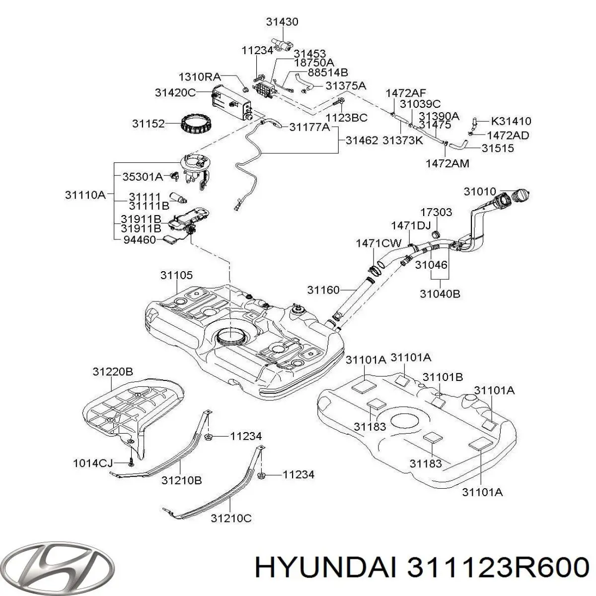 Топливный фильтр 311123R600 Hyundai/Kia