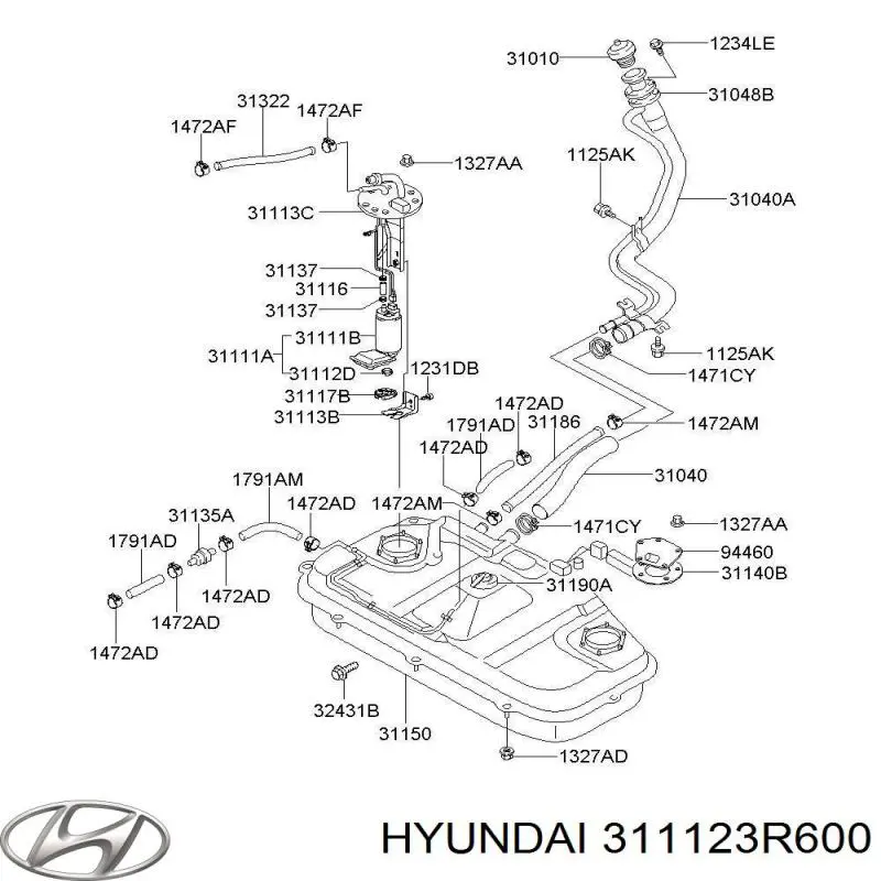 311123R600 Hyundai/Kia фильтр топливный i40'15-