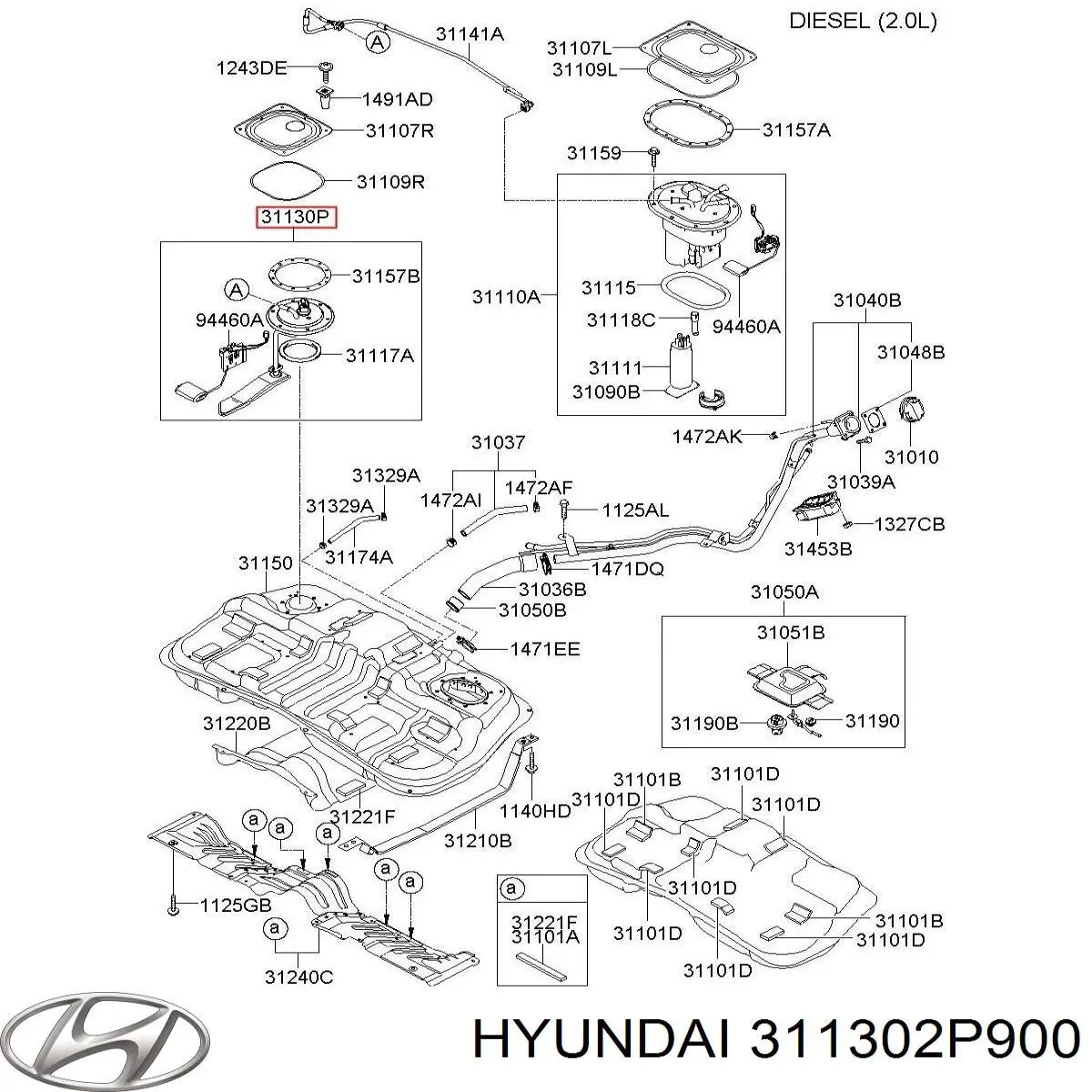 Датчик уровня топлива в бензобаке Hyundai Santa Fe II внедорожник (CM) (2006 - 2012) цена, от 18.50 USD