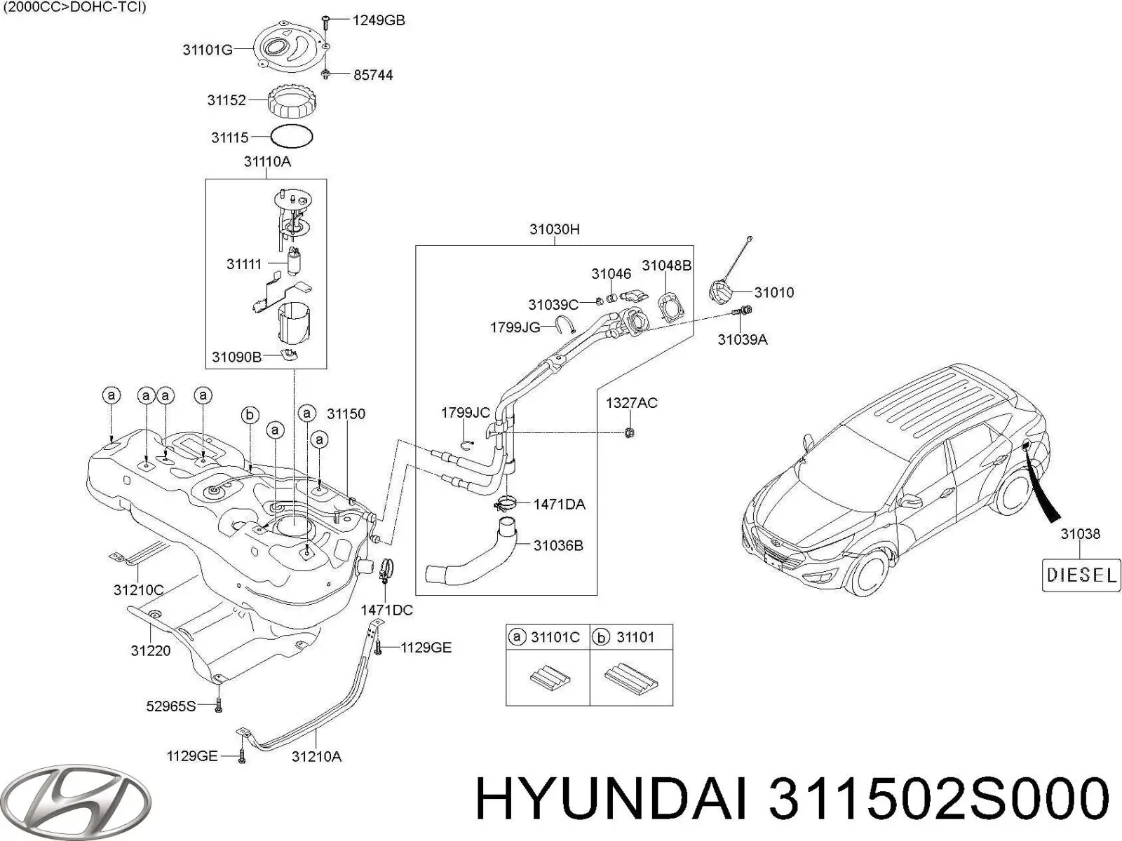  Топливный бак Hyundai Tucson 