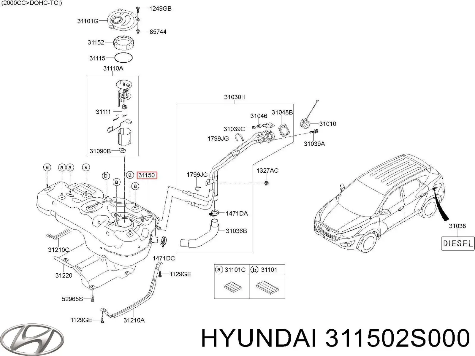 Бензобак Hyundai Tucson II внедорожник (TM) (2010 - 2015) цена, от 1010.93 USD