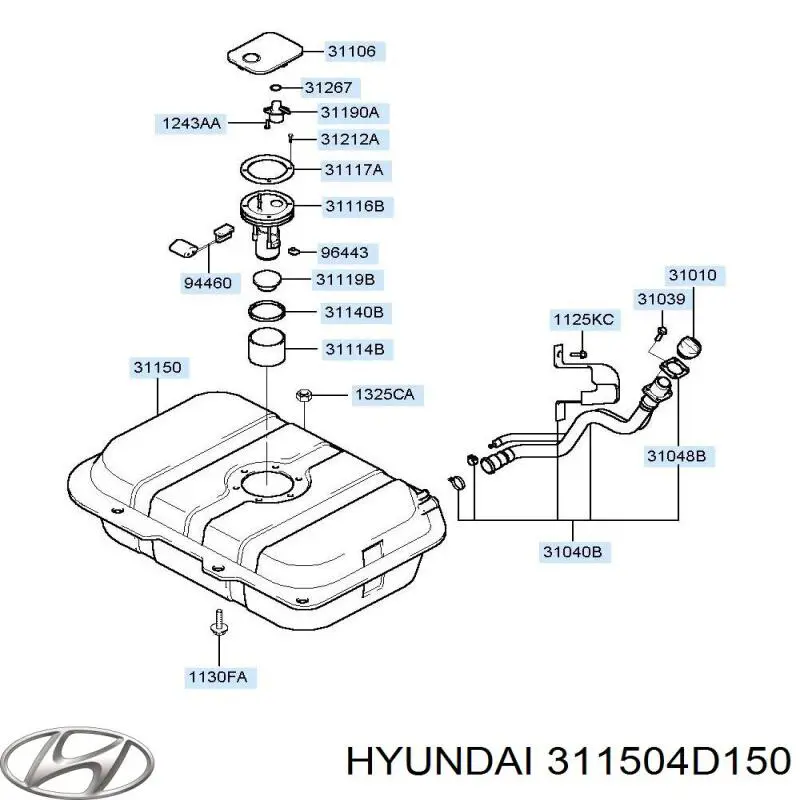 Топливный бак 311504D150 Hyundai/Kia