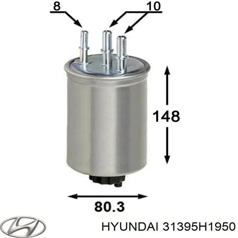 Купить 31395H1950 Hyundai/Kia Фильтр-отстойник топлива грубой очистки
