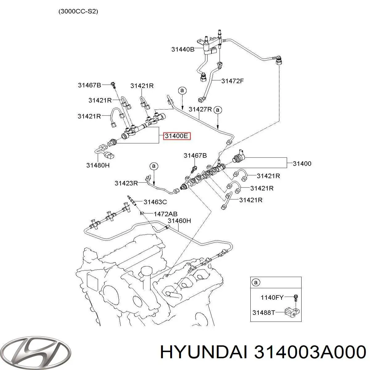 314003A000 Hyundai/Kia Рампа форсунок системы впрыска топлива