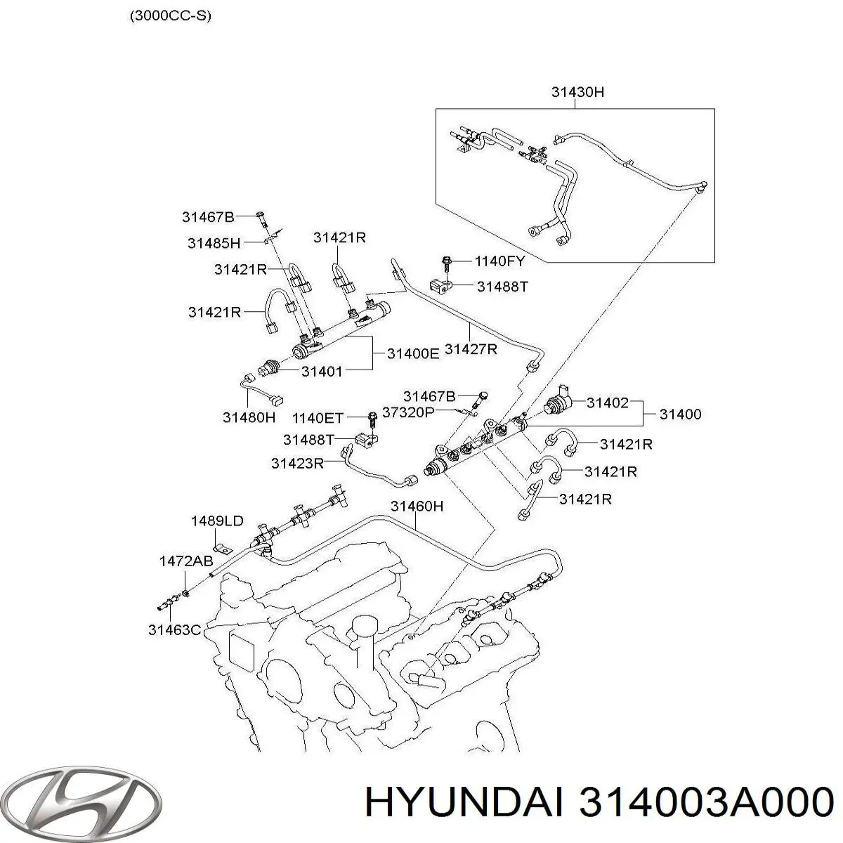 Купить 314003A000 Hyundai/Kia Распределитель топлива (рампа)
