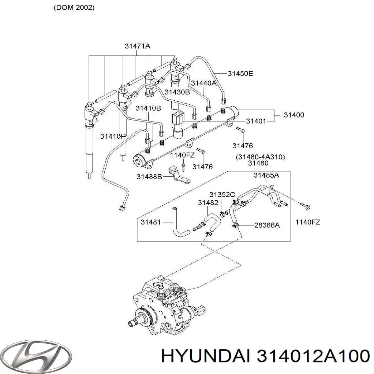 Купить 314012A100 Hyundai/Kia Датчик давления топлива