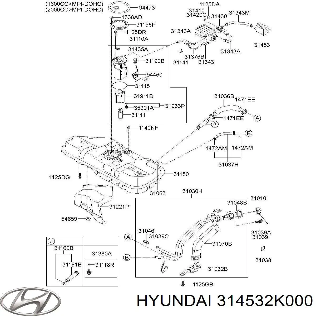 314532K000 Hyundai/Kia Абсорбер топливных паров
