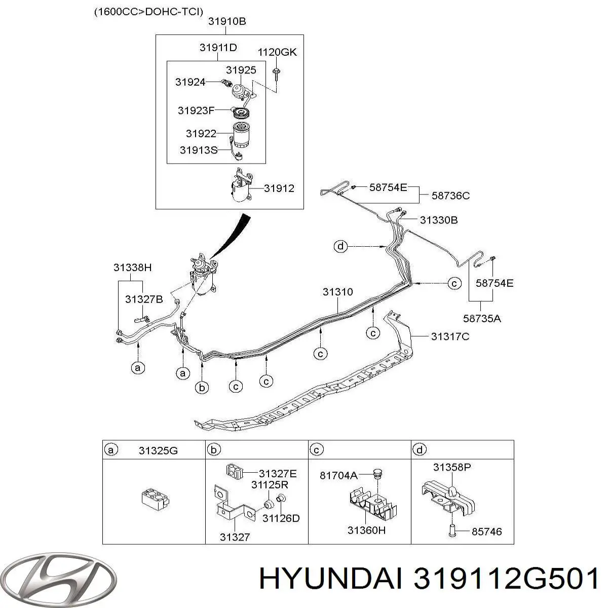 Фильтр топливный Hyundai/Kia 319112G501