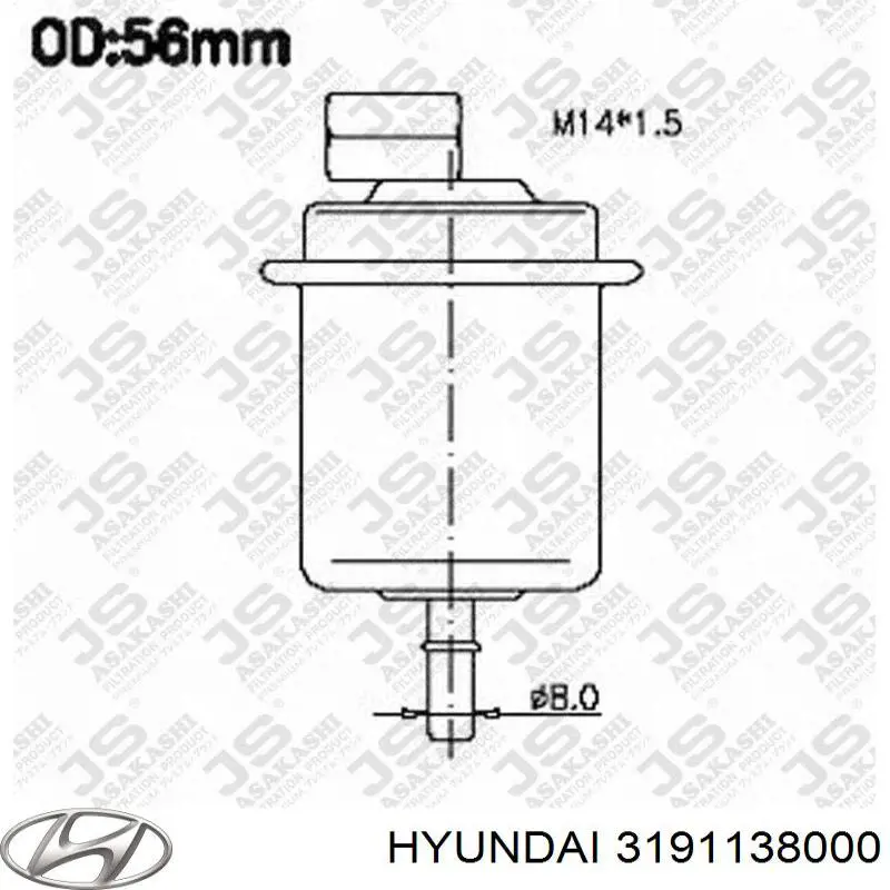 Топливный фильтр 3191138000 Hyundai/Kia