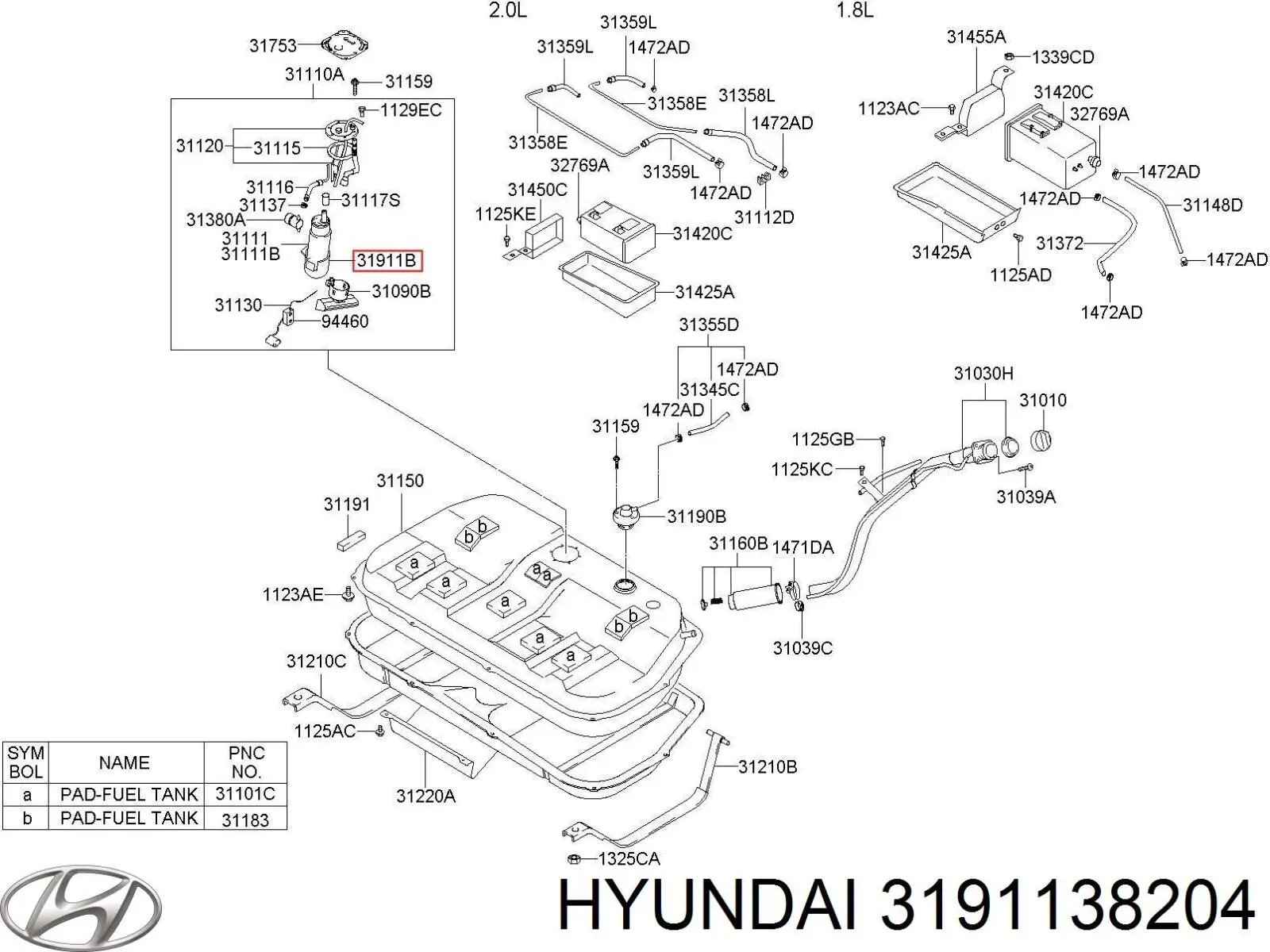 3191138204 Hyundai/Kia Фильтр топлива