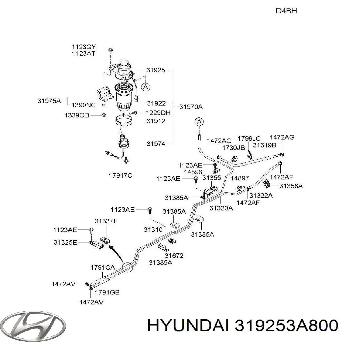 Купить 319253A800 Hyundai/Kia Фильтр-отстойник топлива грубой очистки