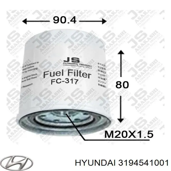 Купить 3194541001 Hyundai/Kia Фильтр-отстойник топлива грубой очистки