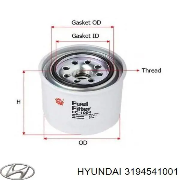 3194541001 Hyundai/Kia топливный фильтр