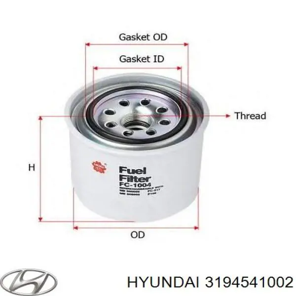 3194541002 Hyundai/Kia топливный фильтр