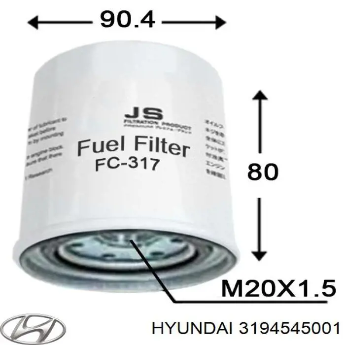 Фильтр тонкой очистки топлива Hyundai/Kia 3194545001 цена, от 8.74 USD