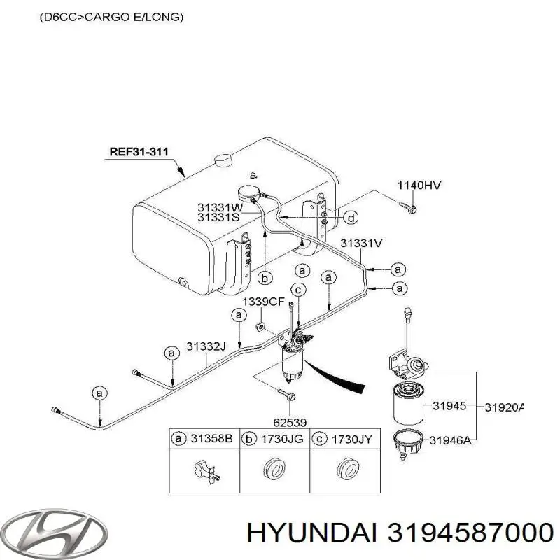 Купить 3194587000 Hyundai/Kia Фильтр-отстойник топлива грубой очистки