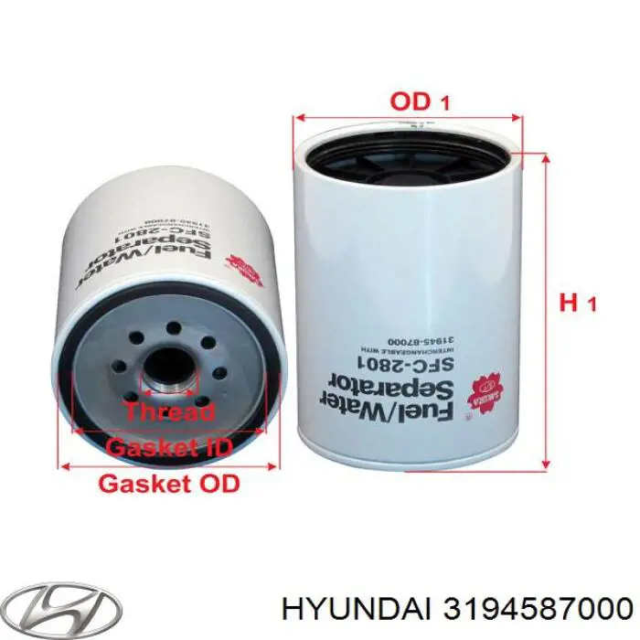 Фильтр тонкой очистки топлива Hyundai/Kia 3194587000 цена, от 62.08 USD