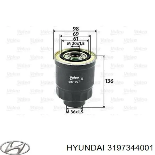 Фильтр тонкой очистки топлива Hyundai/Kia 3197344001 цена, от 8.63 USD