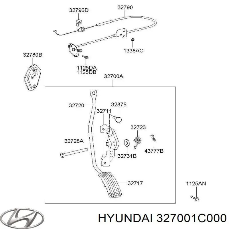 Педаль газа (акселератора) Hyundai/Kia 327001C000 цена, от 4.60 USD