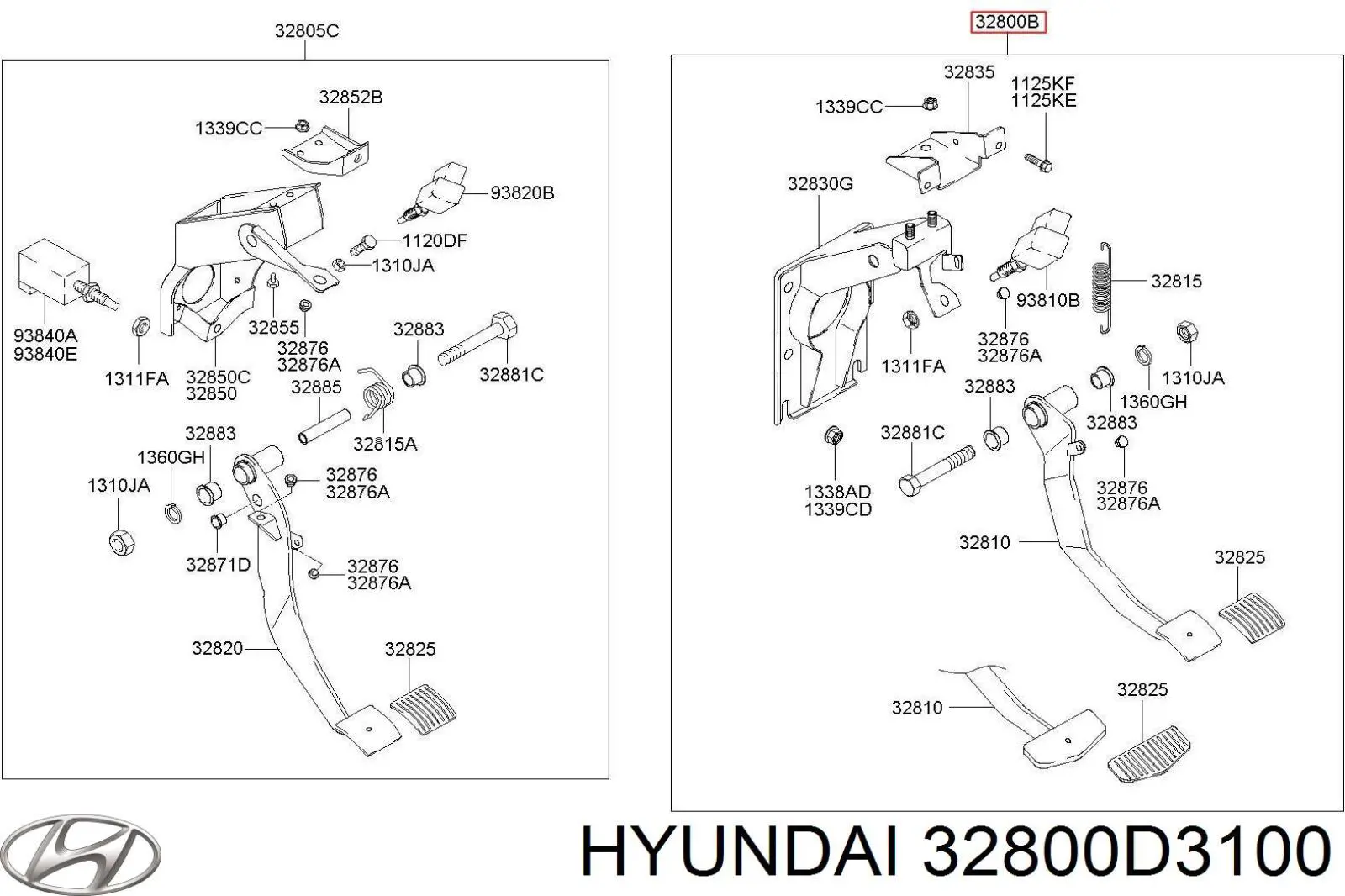 32800D3100 Hyundai/Kia Ппривод тормозного крана