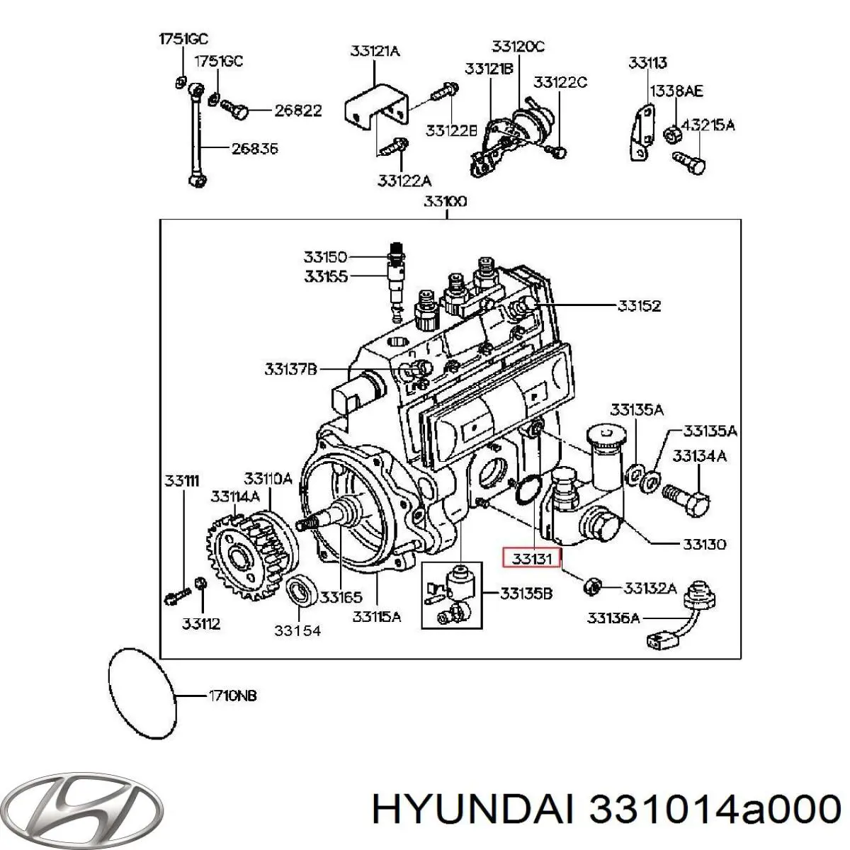 3310127000 HYUNDAI Retén, bomba de alta presión original y equivalente