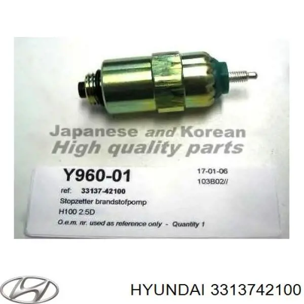 3313742100 Hyundai/Kia клапан тнвд отсечки топлива (дизель-стоп)