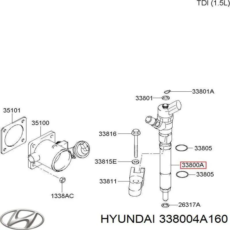 Форсунка инжектора Hyundai/Kia 338004A160 цена, от 114.03 USD