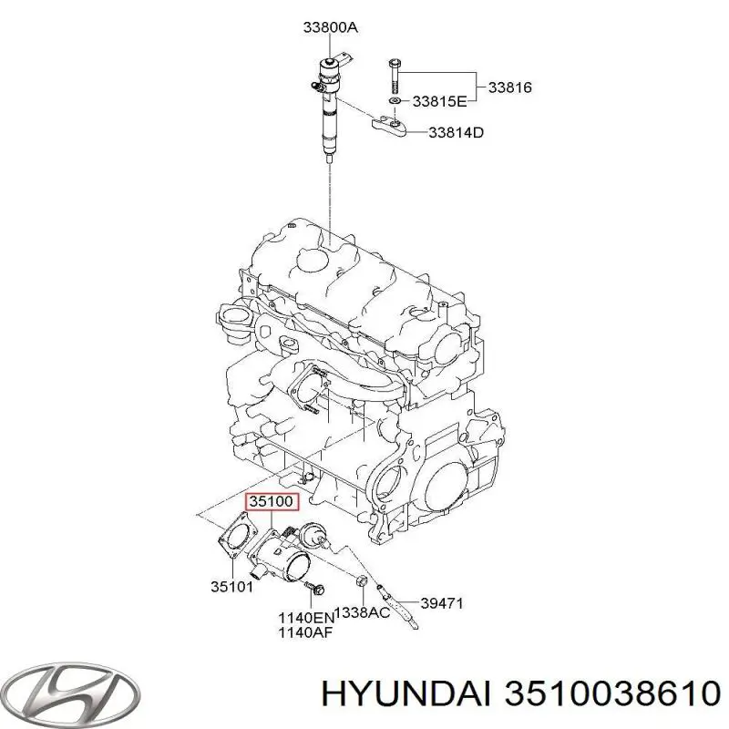 Дроссельная заслонка в сборе Hyundai/Kia 3510038610 цена, от 103.33 USD