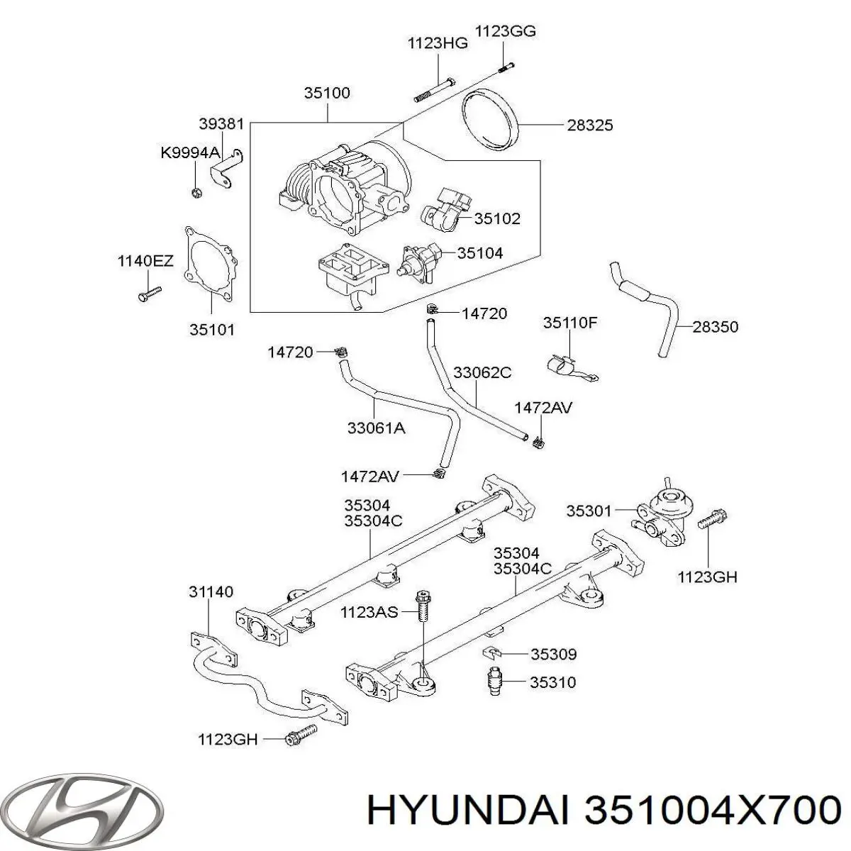 Дроссельная заслонка в сборе Hyundai/Kia 351004X700 цена, от 33.86 USD