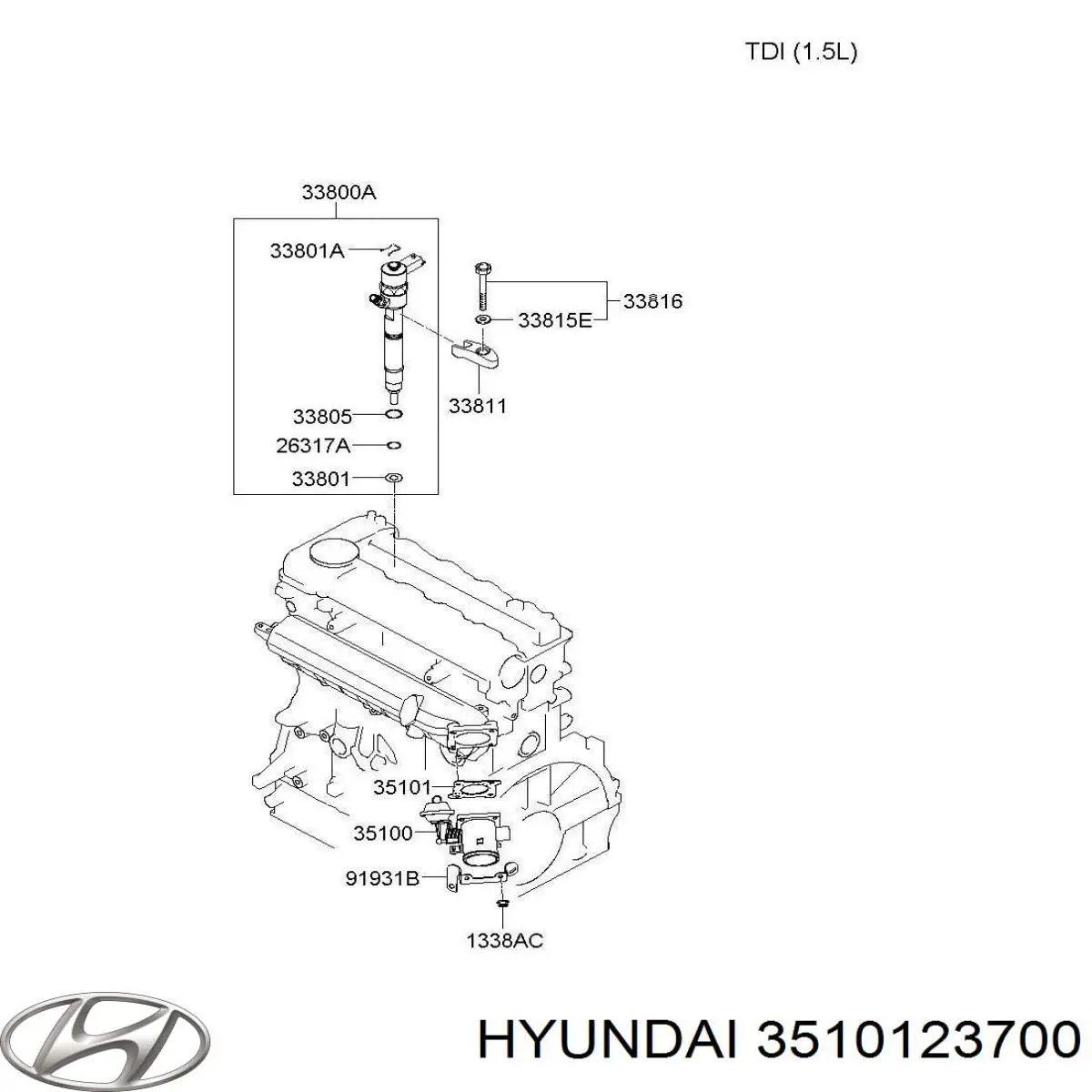 Купить 3510123700 Hyundai/Kia Прокладка дроссельной заслонки