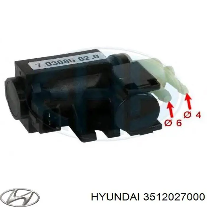 Клапан преобразователь давления наддува (соленоид) на Hyundai Matrix FC