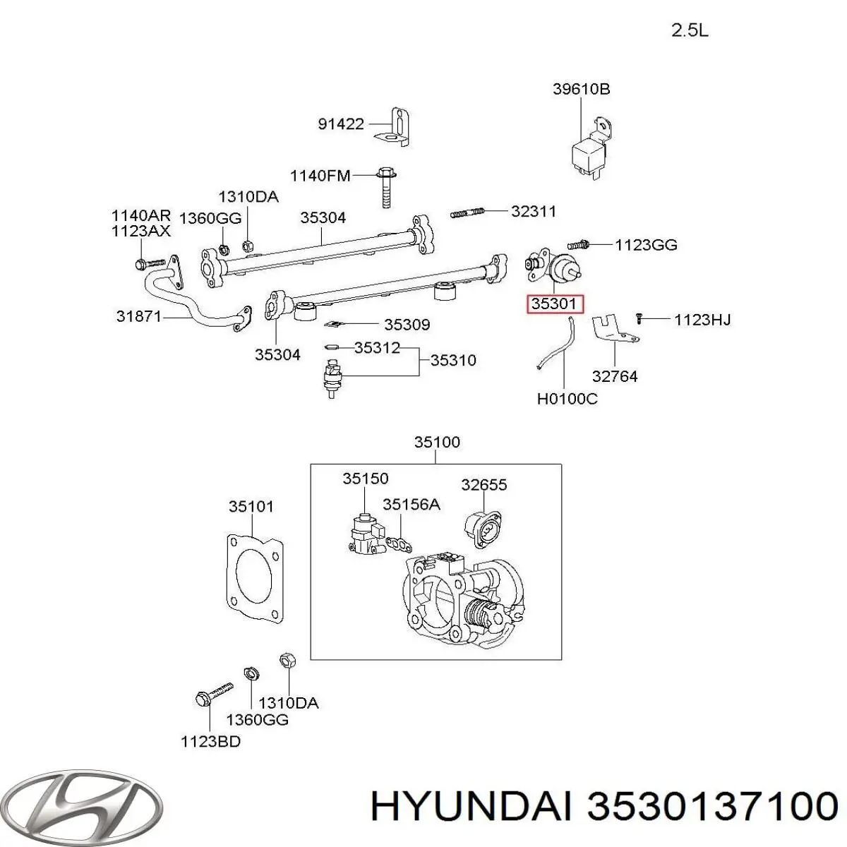 Регулятор давления топлива в топливной рейке Hyundai/Kia 3530137100 цена, от 47.30 USD