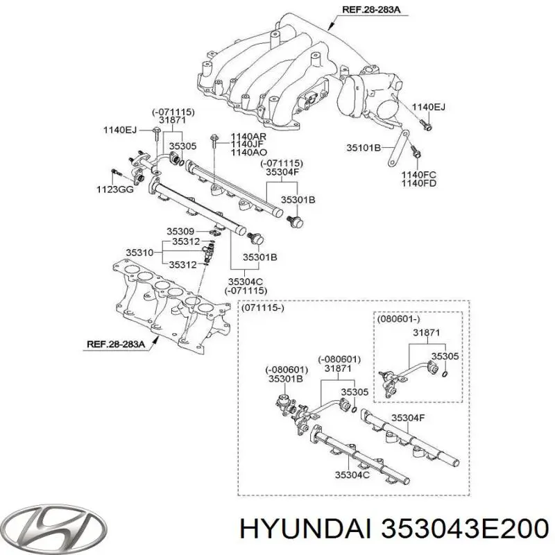 353043E200 Hyundai/Kia Распределитель топлива