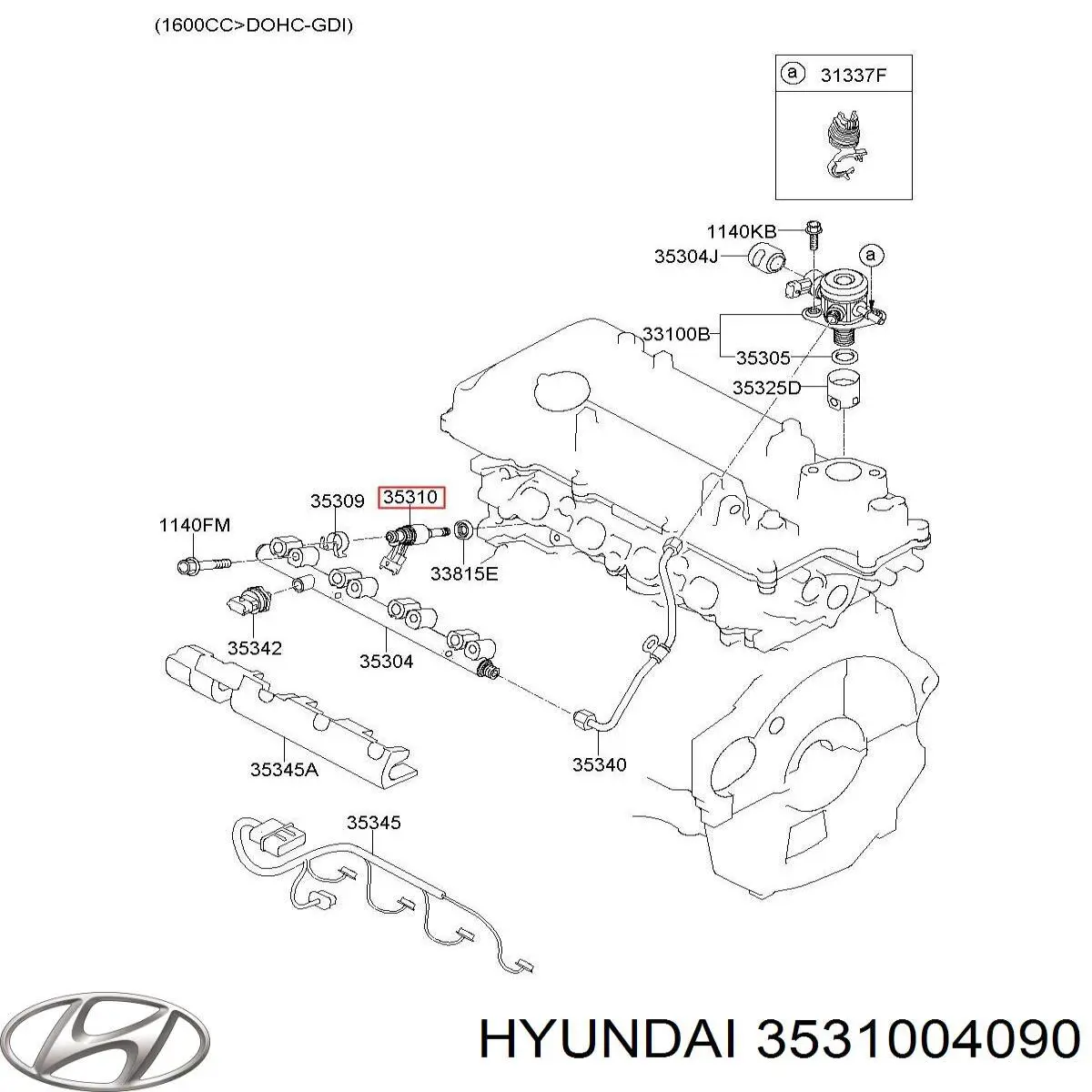 Форсунка инжектора Hyundai/Kia 3531004090 цена, от 23.93 USD