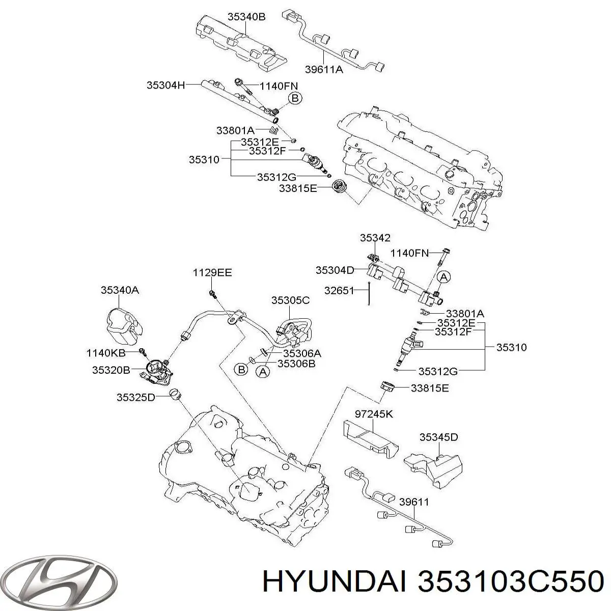 Форсунка инжектора Hyundai/Kia 353103C550 цена, от 25.40 USD