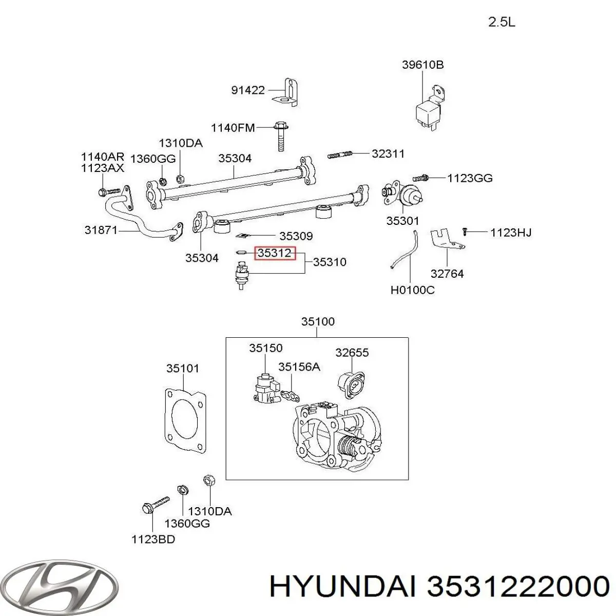 Купить 3531222000 Hyundai/Kia Кольцо инжектора