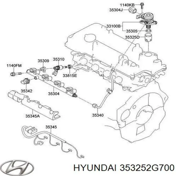 Empurrador da bomba de combustível para Hyundai I20 (GB)