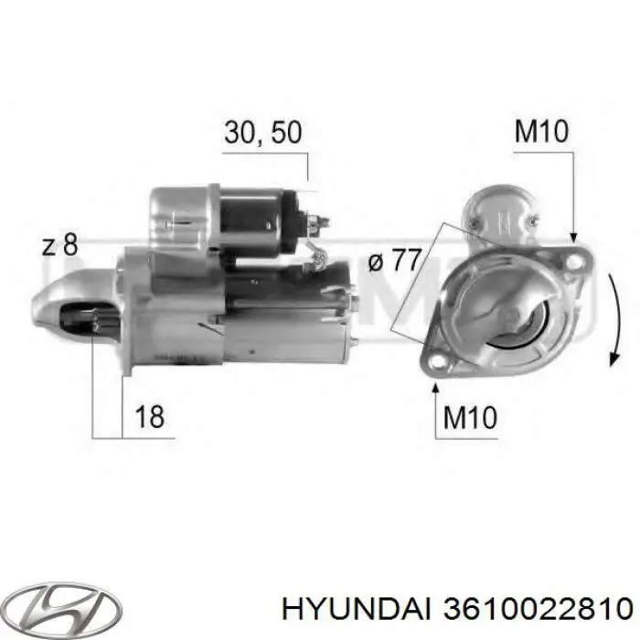 Купить 3610022810 Hyundai/Kia Стартер